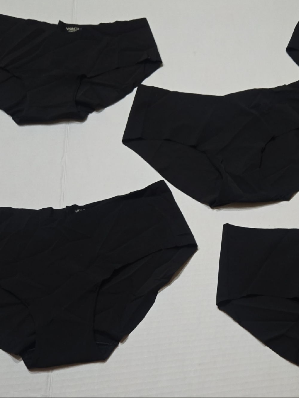 Victoria's Secret Black Seamless Bikini Briefs Women 5 Pack Nwot Invisible Small